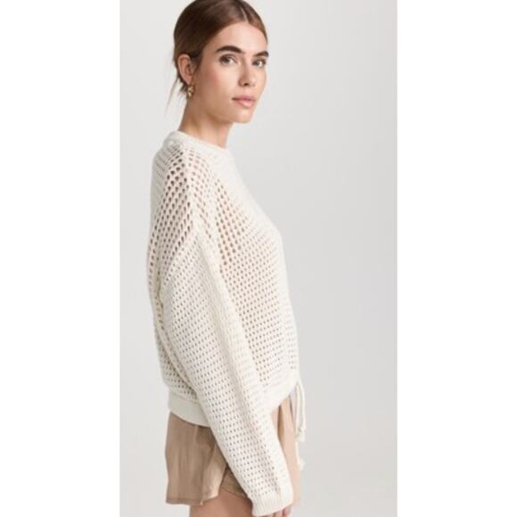 Sweaty Betty white open knit drawstring waist sweater - Picture 6 of 8